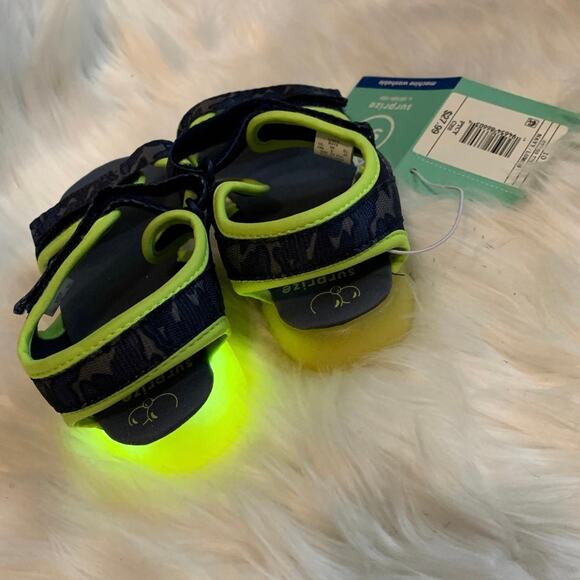 Surprize by Stride Rite New Navy & Yellow Lumos Light-Up Sandal Size 10 - Picture 6 of 7